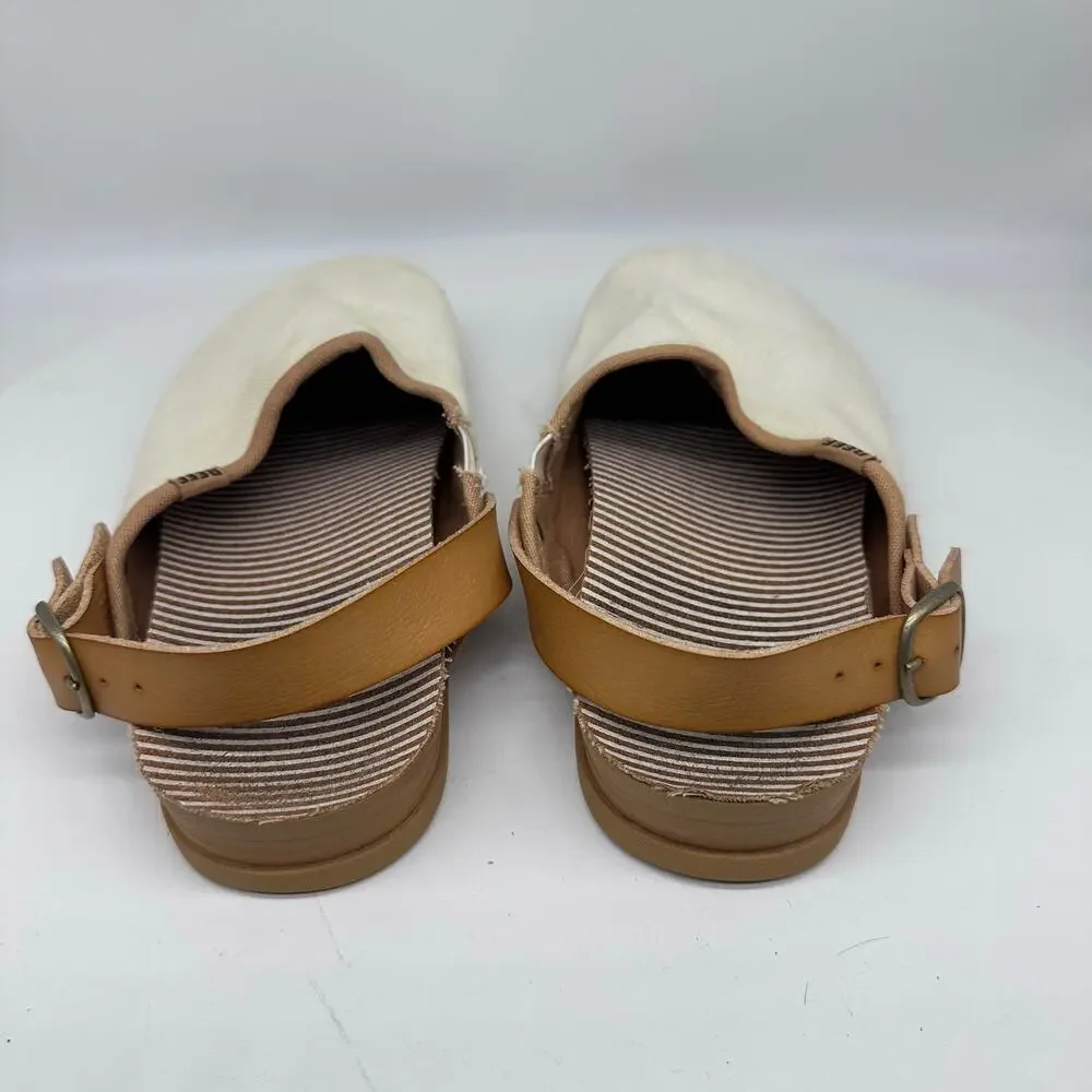 Reef Cushion Sage Slingback Cream Clog Womens Size 7 Style C18633 Textile